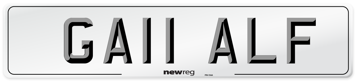 GA11 ALF Number Plate from New Reg